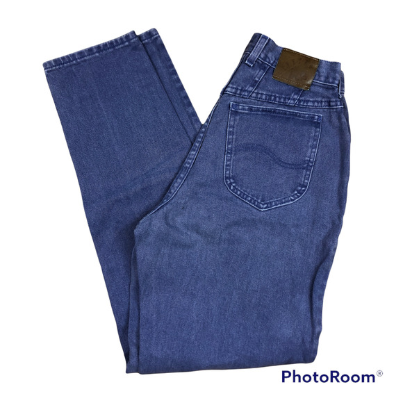 Vintage Lee Riveted High Waisted 90s Mom Jeans Periwinkle Blue - Picture 1 of 6